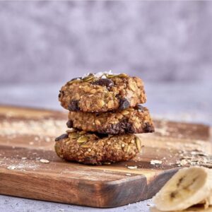 ICHUNKY BANANA CHICKPEA COOKIES three cookies